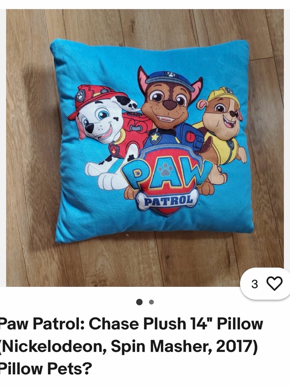 PAW Patrol Blue Plush Pillow - Kids Accessory